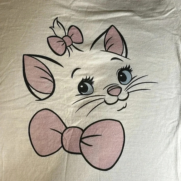 DISNEY Disney Aristocats Marie Big Face Tops Short Sleeve Tee Shirt MED - Picture 1 of 6